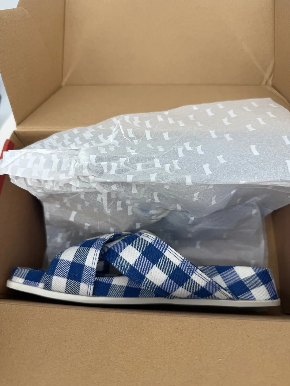 Camper Atonic Navy Gingham Platform Slides Buckle Plaid Sandals EU 37 US7 New - Picture 13 of 16